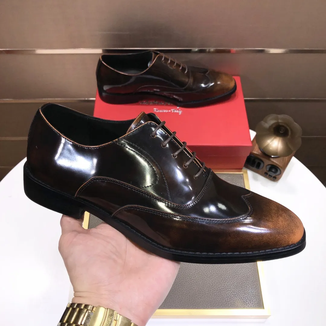 Men's shoes 💰540💰[Ferragamo/Ferragamo] (high-end Niuli) New 🍀 Ferragamo* - top version Ferragamo's classic formal leather shoes! Made of imported original cowhide, the inner top layer is comfortable cowhide lining! Original wear-resistant rubber outsole! High quality products! Code number 38-44!